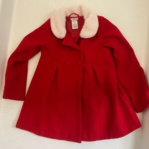 Max Studio Kids Red Girls size 7 Coat with Faux Fur Collar